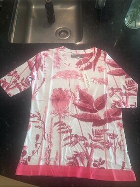 EPICE PARIS PINK WHITE COTTON TEE (M)